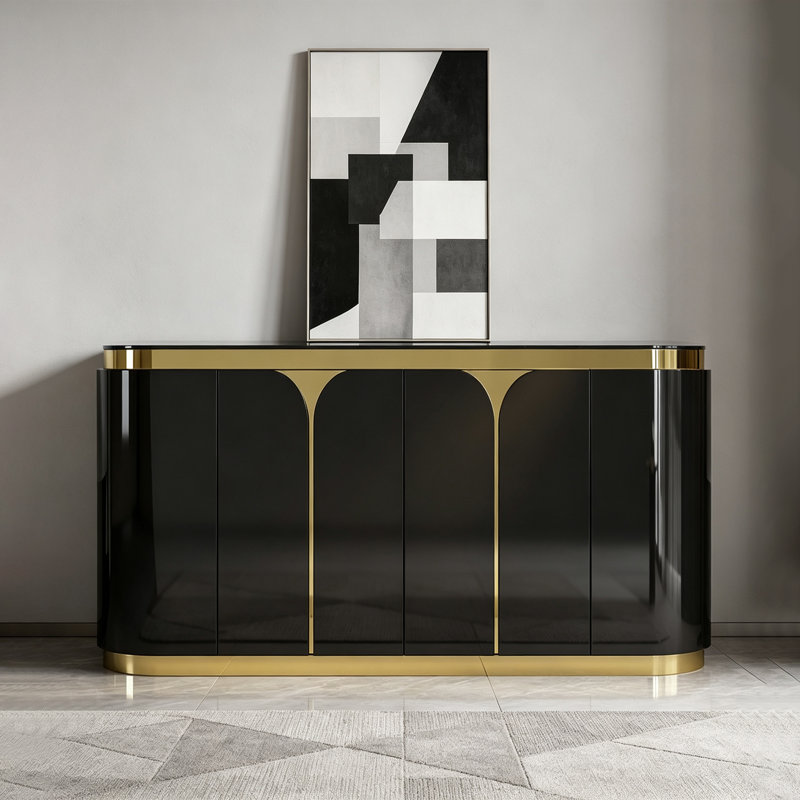 Buffet Modern Luxury Elliptical, Black/Gold