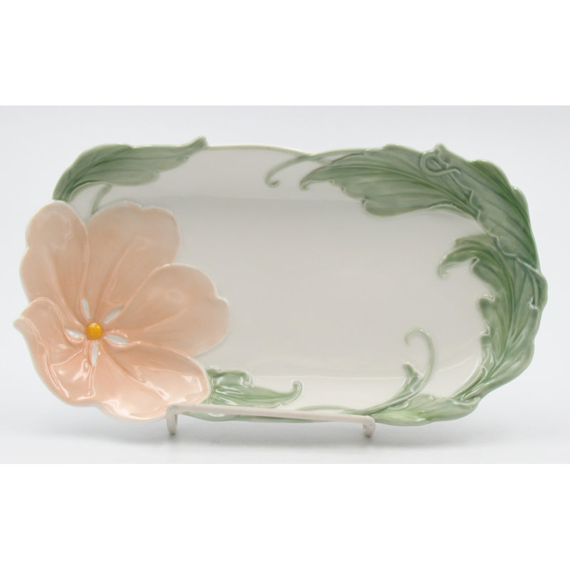 Porcelain Flower Plate Set of 2