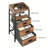 Nightstands With Charging Station, Mid Century Modern End Side Table, Bedside Table, Rustic Brown