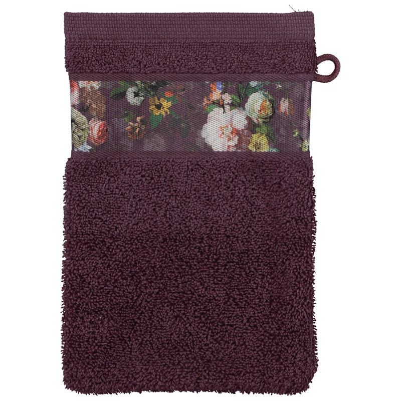 Fleur Midweight Washcloth, Burgundy