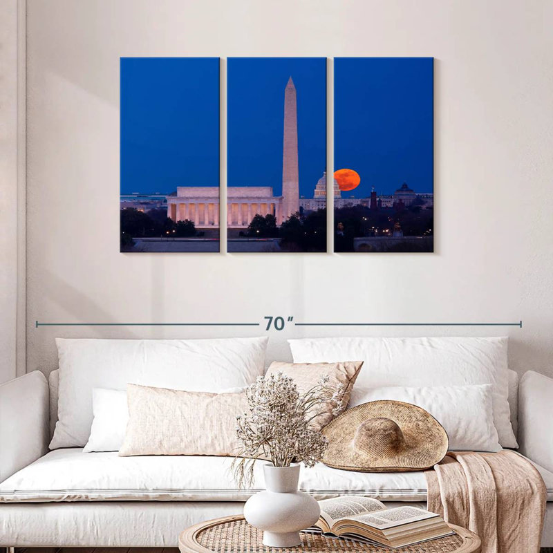 Sirécis récolte lune sur Washington DC, H 28 po x l 45 po