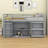 Twin Size  Loft Bed – Drawer Cabinet, Shelf Cabinet, Pull-Out Desk, Safety Guardrail & Ladder