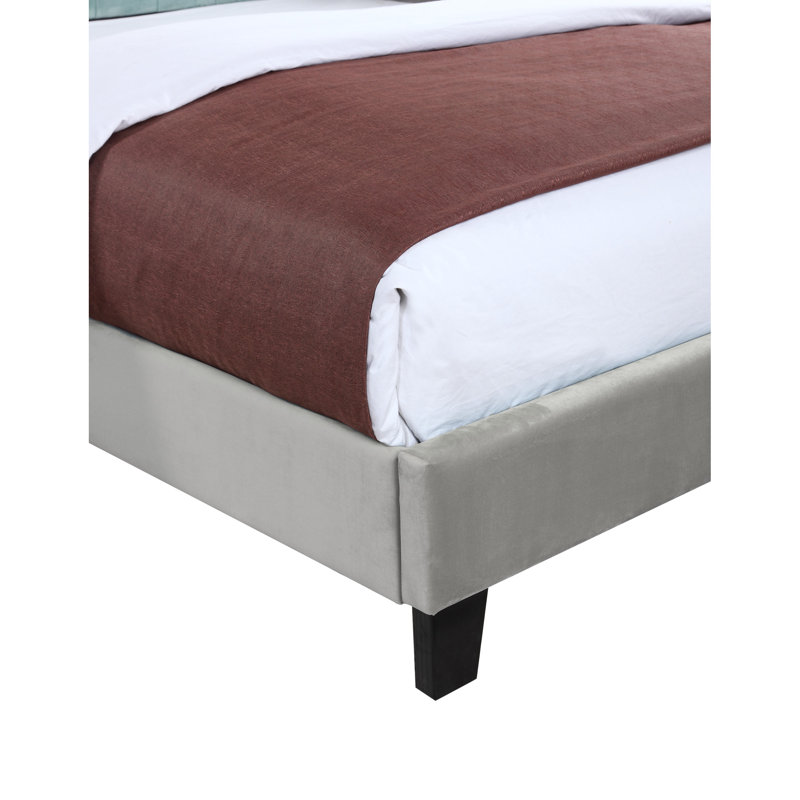 Kayden Upholstered Standard Bed, King, Light Gray