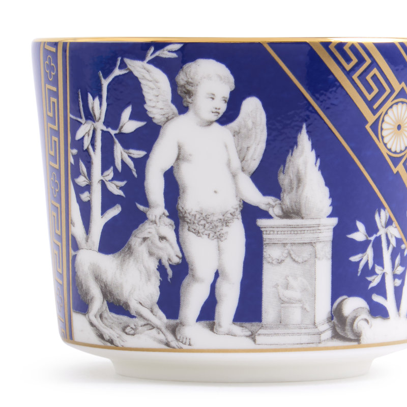 Renaissance Bone China Teacup, Blue/Gold