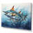 Fishing Majestic Marlins I - Fishing Framed Canvas Print Hunting Wall Art-79384381-79384382