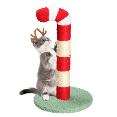 20.5'' Christmas Candy Cane Cat Scratching Post