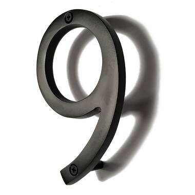 Ecco E4N Transitional House Number, Brass, One size