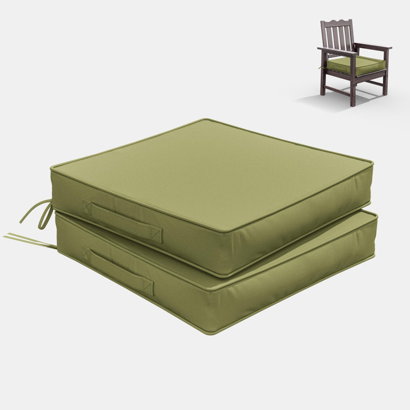 Coussins de siège d'extérieur de 4 po et coussins de siège de salle à manger de 22 po x 22 po , Vert clair