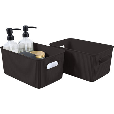 Plastic Ribbed Storage Baskets