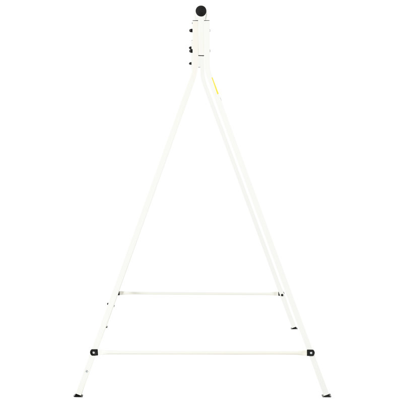 Robuste structure de balançoire en métal, capacité de 528 lb, blanc, pour un support de terrain de jeu pour pelouse de cour arrière, convenant élégamment aux espaces extérieurs