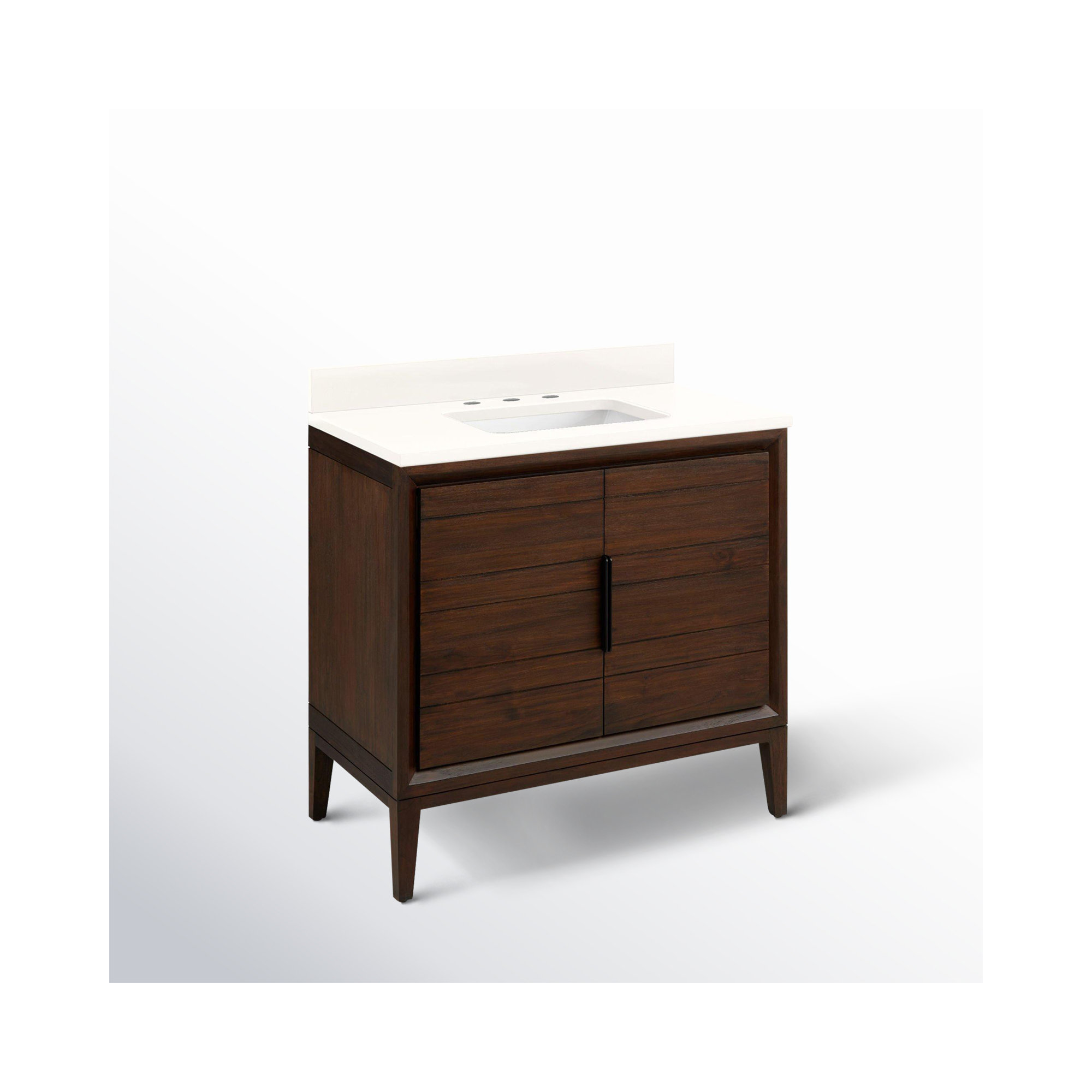 Aliso 36" Single Bathroom Vanity, 8" Widespread, Java, Arctic White Quartz