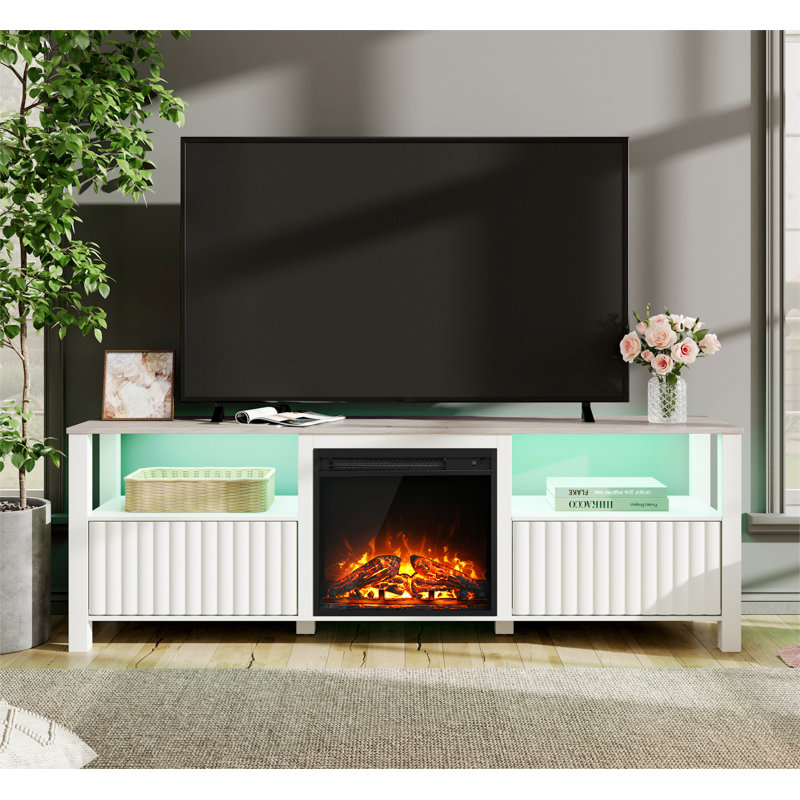 Jensine TV Stand Fireplace for TVs up to 78" Fireplace