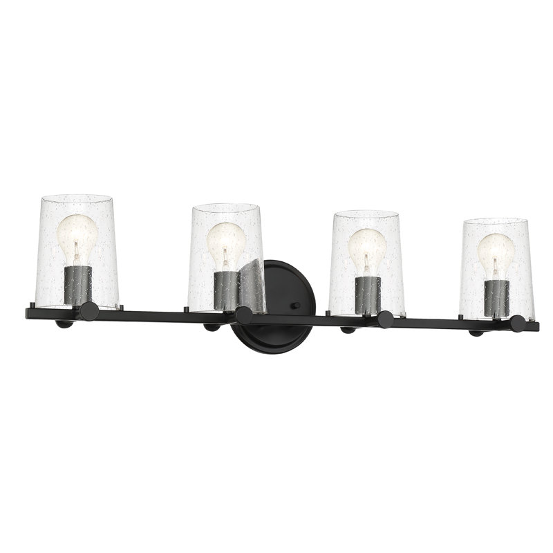 Éclairage pour meuble-lavabo 4 lumières Lingle, Noir mat