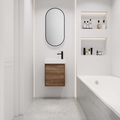 Petit meuble-lavabo flottant avec lavabo simple