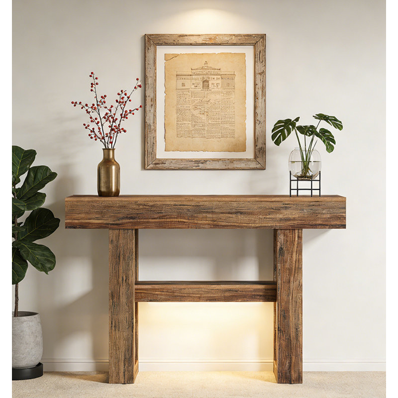 Table d'entrée, console de rangement, table de canapé, Marron clair