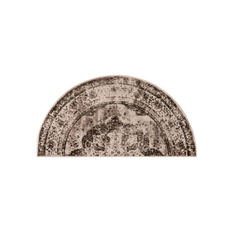 Brandt Oriental Light Brown Area Rug, Light Brown, Half-circle 3'1" x 6'1"