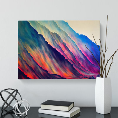 Beautiful Colourful Mountain Abstract - Wrapped Canvas