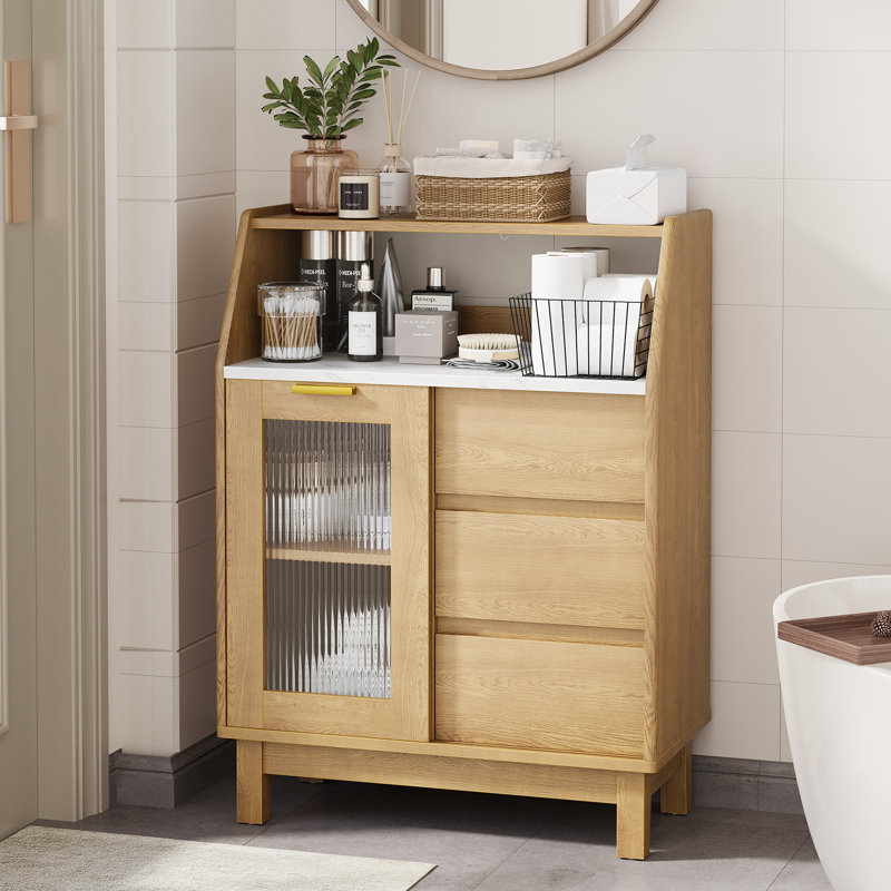 Bathroom Storage Cabinet, Small Storage Cabinets With Doors And Shelves, Coffee Bar Cabinet Buffet Sideboard Cabinet For Dining Room, Living Room, Entryway, Wood
