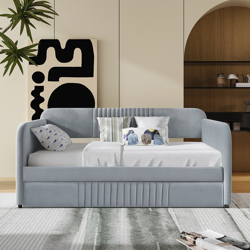 Lit tapissier, gris