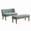 Ensemble de 2 fauteuils capitonnés à motif floral avec banc 2 pièces