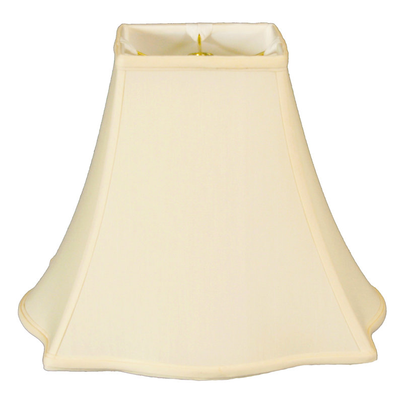 Abat-jour cloche en soie / shantung (araignée), H 11,5 po x l 14 po x P 14 po, Coquille d'œuf / Blanc cassé