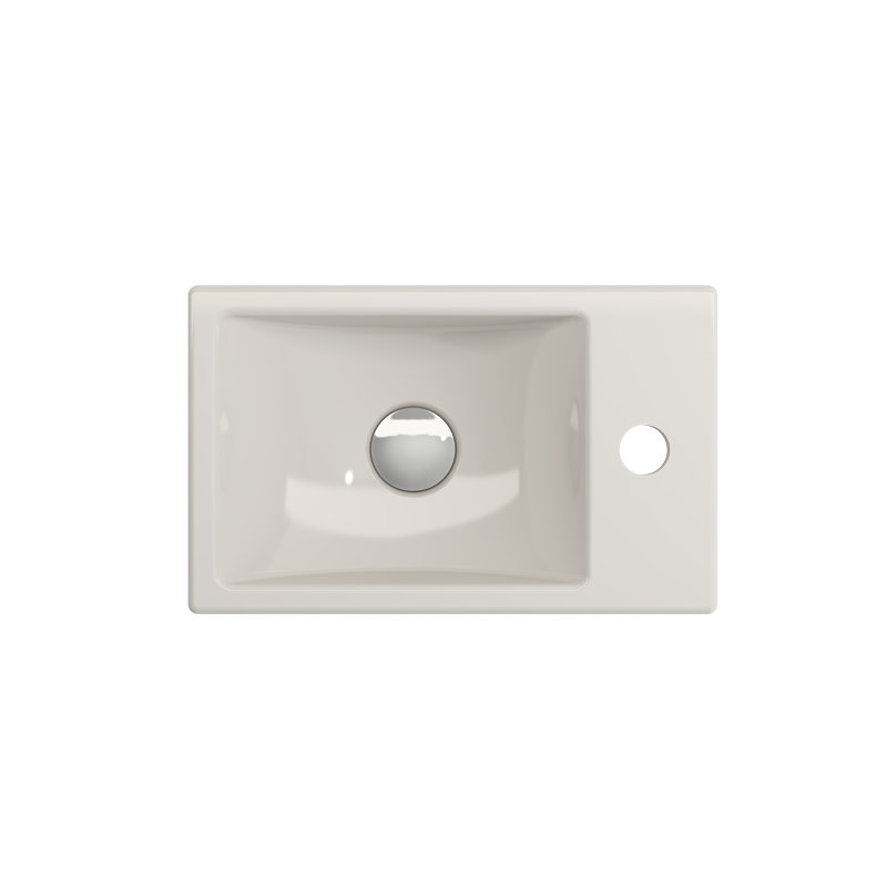 BOCCHI Milano 9.06'' Fireclay Rectangular Bathroom Sink, Biscuit