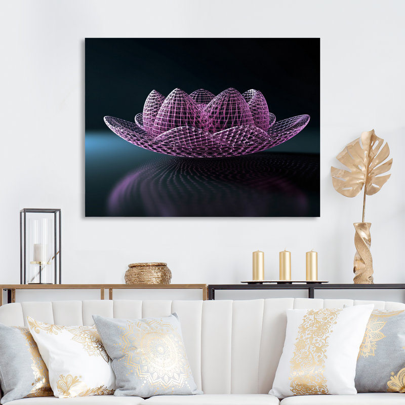 «Futuristic Lotus Matrix I» sur toile, H 16 po x l 32 po, Toile tendue