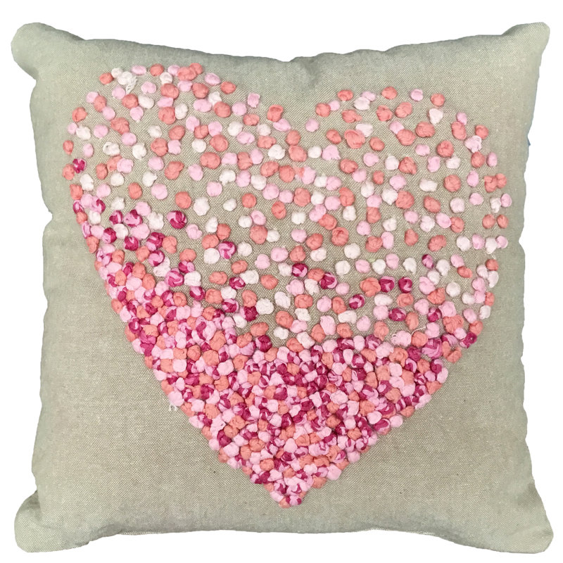 Square Cushion, White/Pink Mix