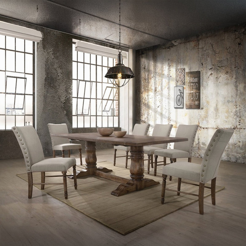 Twitchell Trestle Dining Table, Oak, 36" H x 49" L x 54" W