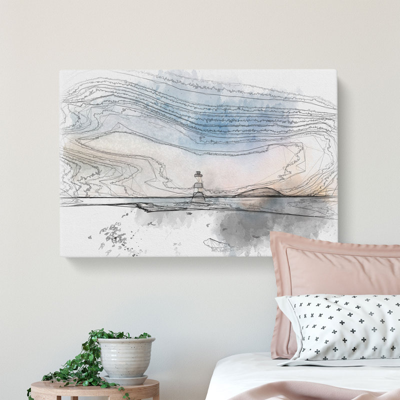 Lighthouse & Seascape At Dusk - Wrapped Canvas, 50cm H x 76cm W x 3cm D
