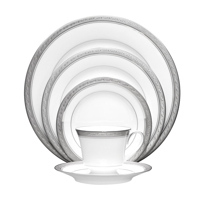 Couvert individuel 5 pièces Noritake Crestwood, Platine