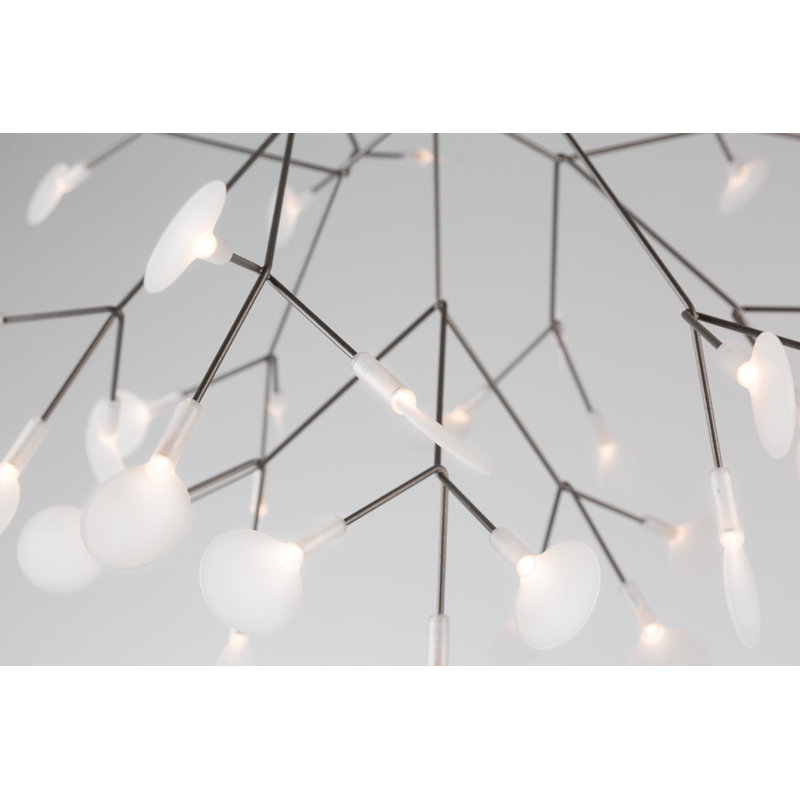 Heracleum III LED Chandelier, Nickel, 25.6" H x 38.6" W x 38.6" D, 157.5"