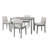 5Pc Dining Room Set Dining Table 4X Chairs Fabric Chair Seat