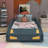 A Racing Car-Inspired Platform Bed With Built-In Wheels And Storage Compartments-107294696-107294695
