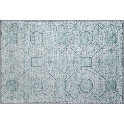 Premium Machine Washable Bucz AMF1748 Geometric Rug
