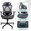 Chaise de bureau en filet, chaises de bureau ergonomiques avec roulettes, support lombaire réglable, accoudoirs, chaise de bureau à haut dossier inclinable avec roulette silencieuse pour le bureau, la maison et les jeux
