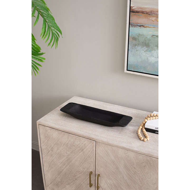 Quiana Solid Wood Tray, Black