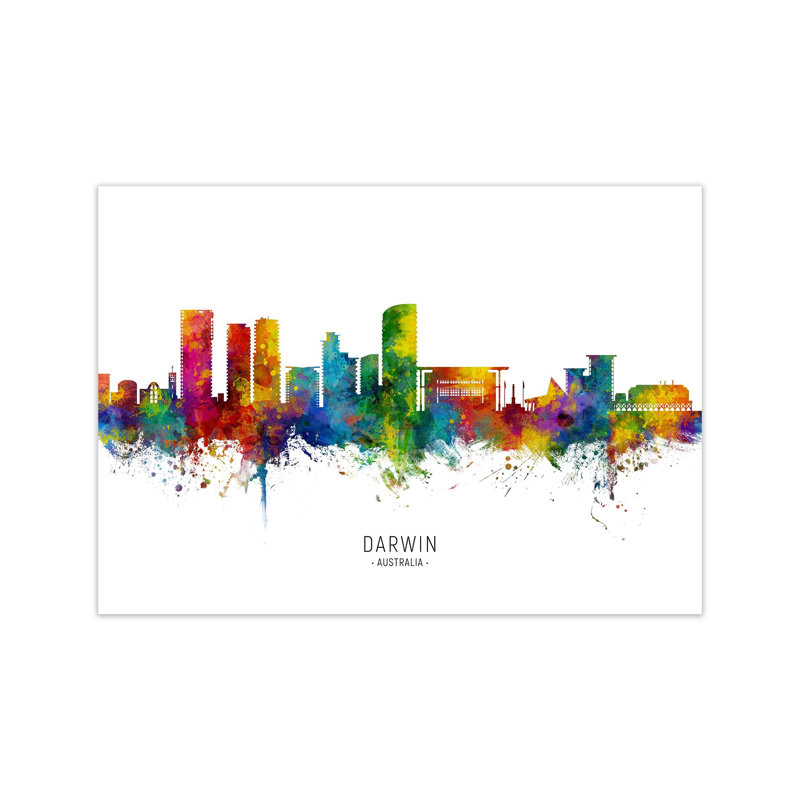 Darwin Australia Skyline by Michael Tompsett - Print, 60cm H x 84cm W x 1cm D, Unframed