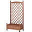 Lit de jardin surélevé avec treillis - paquet de 2 - boîte à fleurs en bois et support à plante pour l'extérieur