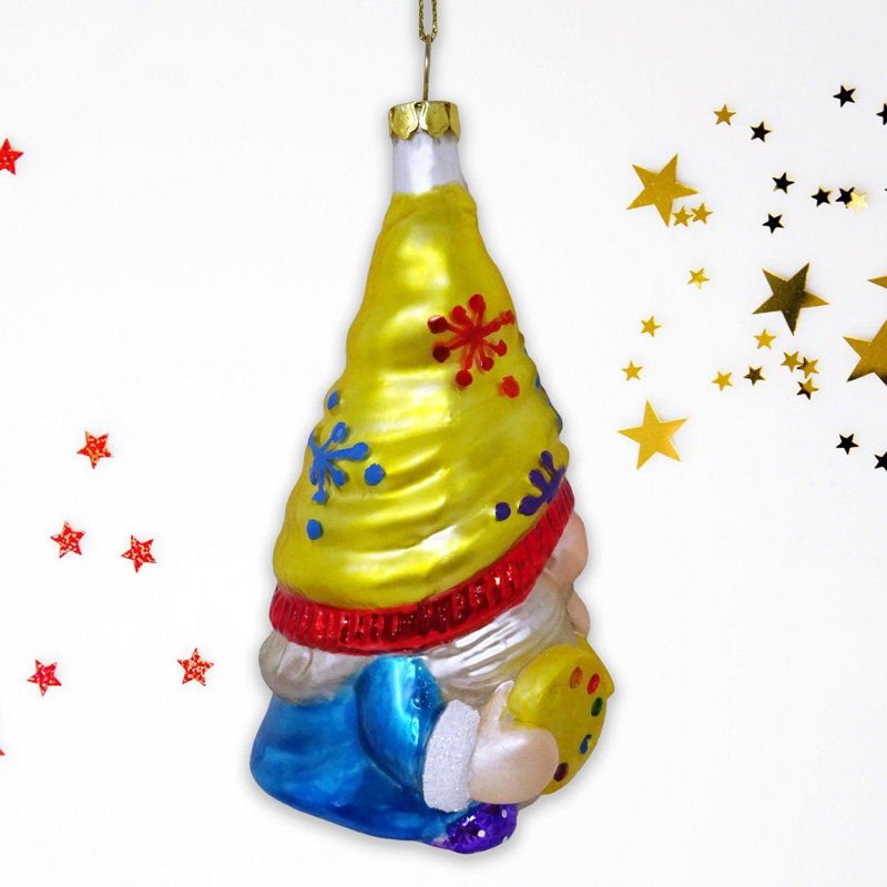 Ornement en verre de peintre artiste gnome