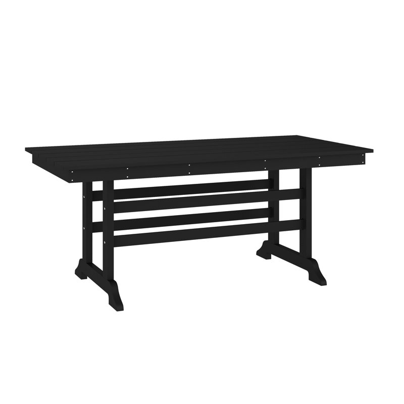 Commercial Grade Indoor/Outdoor Recycled HDPE Adirondack Dining Table, Black
