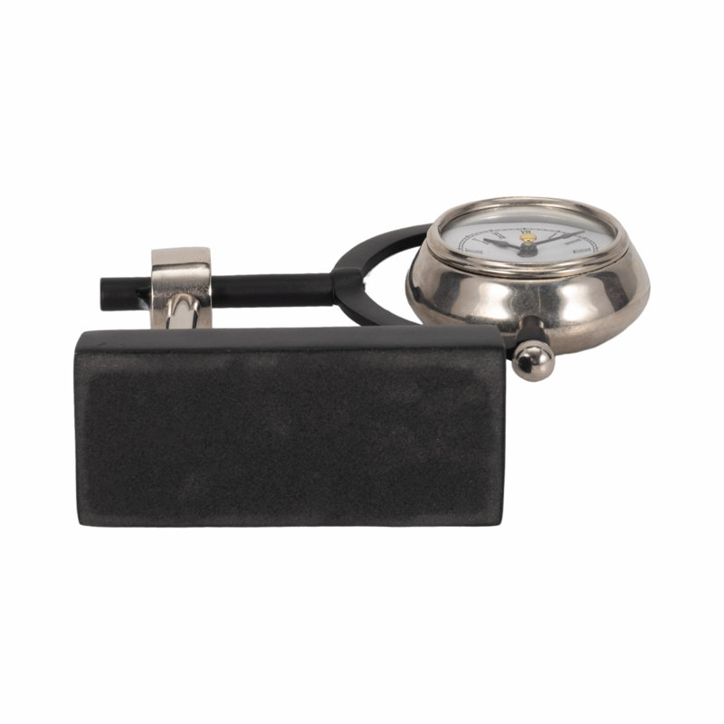 Horloge de bureau Tia, Argent / noir