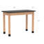 Diversified Spaces School Classroom Science Lab Table, 24"x48" Black Epoxy Table Top Worksurface, Solid Oak Wood, Made in USA
