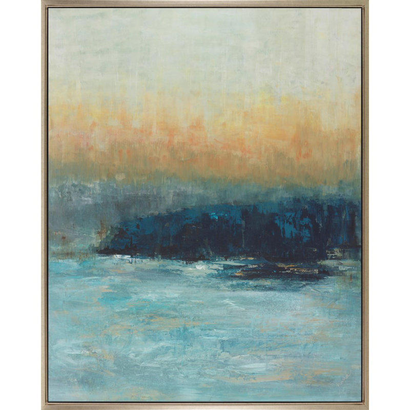 Aloha Surf Print, Laguna Silver Framed