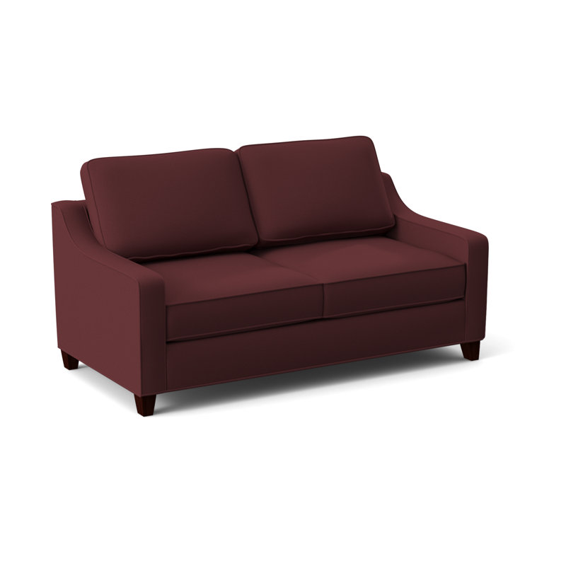 Clark 74" Square Arm Sofa with Reversible Cushions, Empire Mahogany, Dorset Cherry