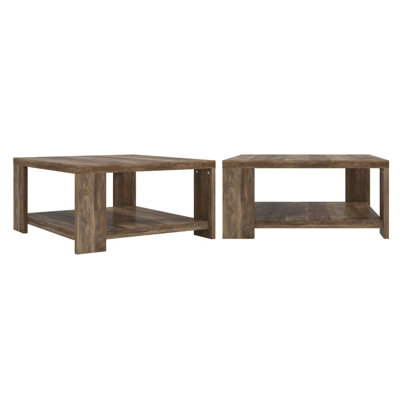 Ensemble de 2 tables basses Nathanial, Chêne noueux