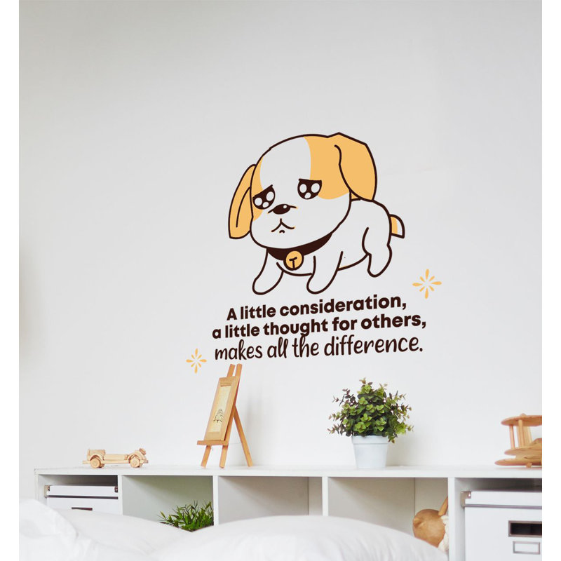 Décalcomanie murale chiot en vinyle, H 20 po x l 40 po