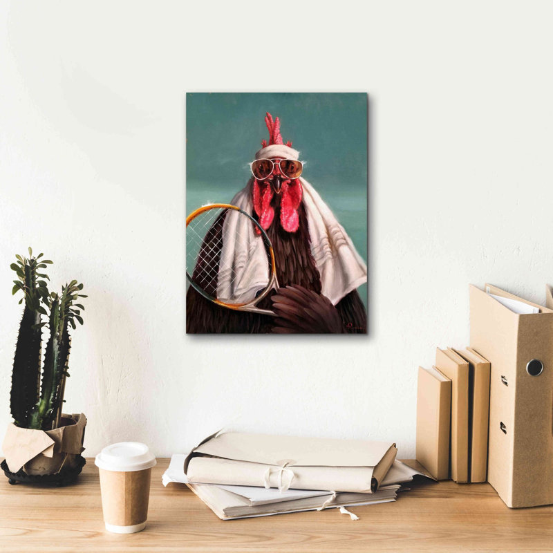 «The Tennis Pro» par Lucia Heffernan, art mural sur toile, H 16 po x l 12 po x P 0,75 po