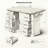 56-Inch Rolling Kitchen Island with Drop Leaf, Power Outlet, 6 Drawers, and Embossed Vertical Stripe Barn Doors for Flexible Storage and Workspace.-280134953