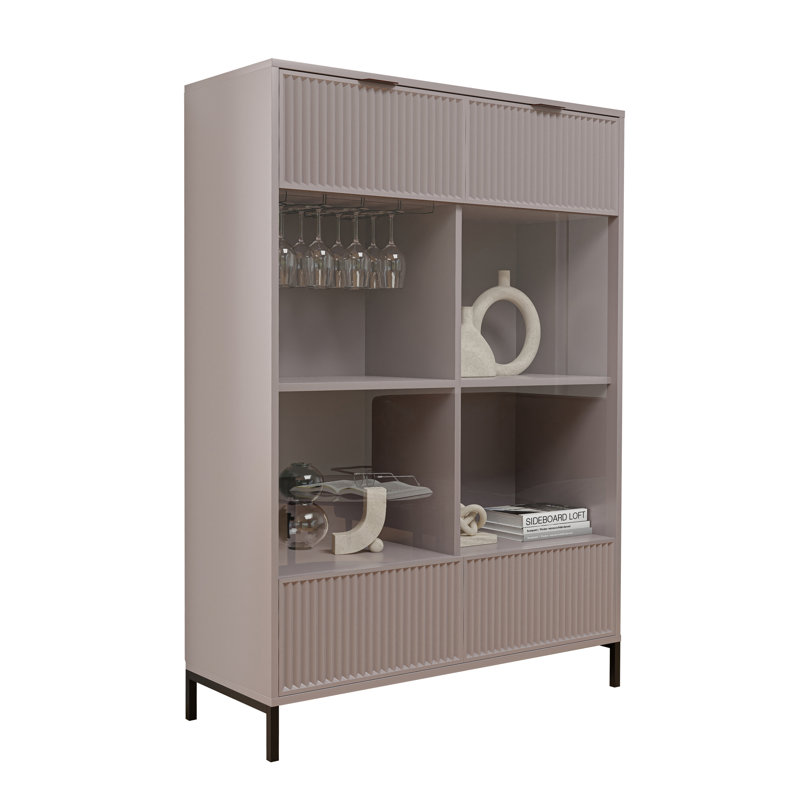 Belmin Display Cabinet, Beige Cashmere